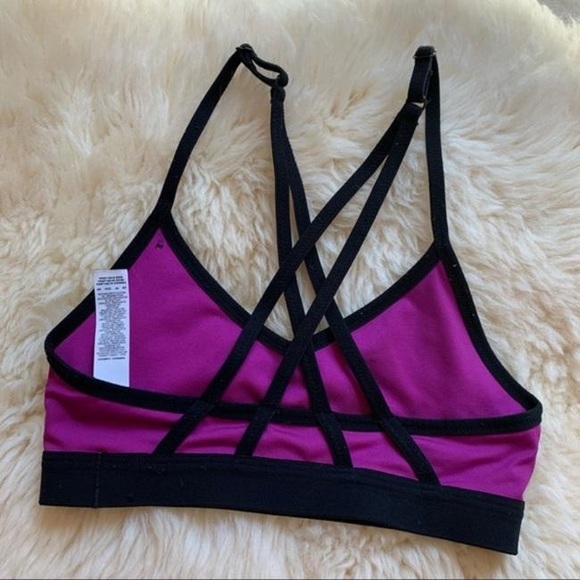 Nike Purple Indy Light Crossback Strappy Black Activewear Sports Bra - Picture 2 of 5
